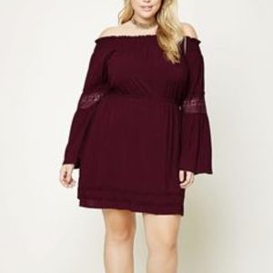 Plus Size Crochet Trim Dress